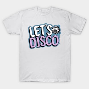 DISCO  - Let's Disco Mirror ball (blue/lavender) T-Shirt